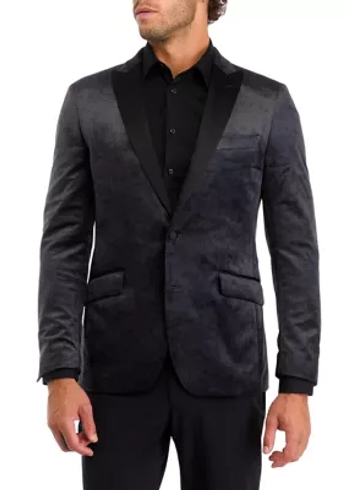 Men's Slim Fit Paisley Plush Evening Jacket