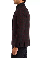 Men's Slim Fit Red Windowpane Evening Jacket