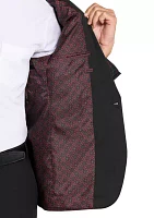 Men's Slim Fit Red Windowpane Evening Jacket