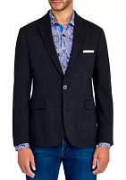 Men's Slim Fit Charcoal Plush Knit Sport Coat