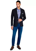 Men's Slim Fit Charcoal Plush Knit Sport Coat