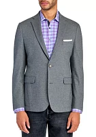 Men's Slim Fit Grey Plush Knit Sport Coat