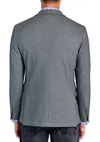 Men's Slim Fit Grey Plush Knit Sport Coat