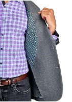 Men's Slim Fit Grey Plush Knit Sport Coat