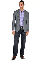 Men's Slim Fit Grey Plush Knit Sport Coat