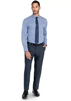 Men's Slim Charcoal Blue Windowpane Pants