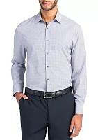 Slim Fit Gray Geo Dot Performance Stretch Dress Shirt