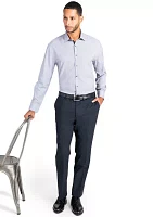 Slim Fit Gray Geo Dot Performance Stretch Dress Shirt