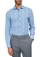 Slim Fit Floral Performance Stretch Dress Shirt