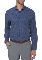 Men's Slim Fit Floral Performance Stretch Dress Shirt