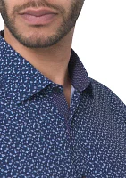 Men's Slim Fit Floral Performance Stretch Dress Shirt