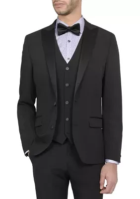 Men's Slim Fit Black Peak Lapel Tuxedo Jacket