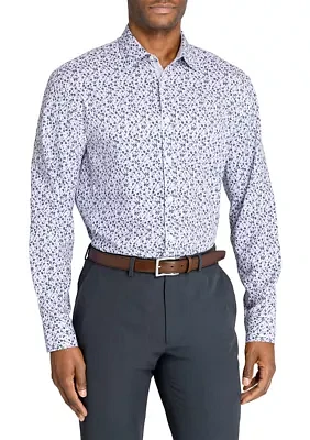 Slim Fit Floral Performance Stretch Dress Shirt