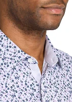 Slim Fit Floral Performance Stretch Dress Shirt