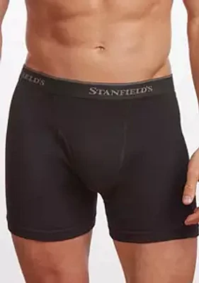 Stanfield's Men's Premium 100% Cotton Boxer Brief Underwear- 2 Pack