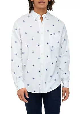 Long Sleeve Woven Printed Oxford Shirt