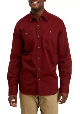 Long Sleeve Twill Button Down Shirt