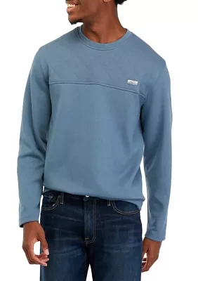 Men's Quilted Crew Neck Pullover