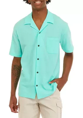 Short Sleeve Button Down Camp Shirt