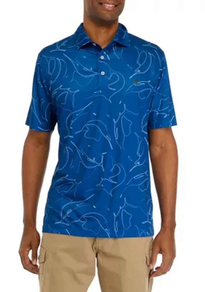 Printed Fishing Polo Shirt