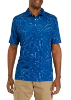 Printed Fishing Polo Shirt