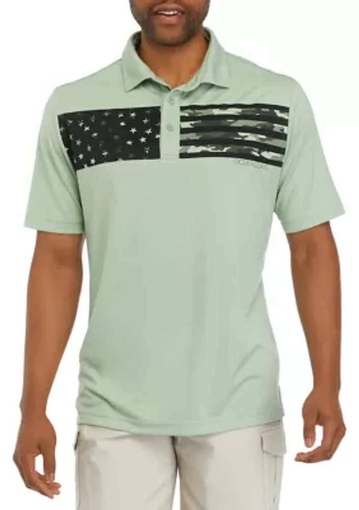 Short Sleeve Graphic Fishing Polo Shirt