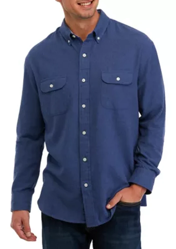 Long Sleeve Heather Flannel Shirt