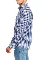 Printed Poplin Long Sleeve Button Down Shirt