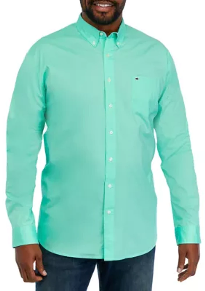 Big & Tall Long Sleeve Woven Poplin Shirt