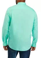 Big & Tall Long Sleeve Woven Poplin Shirt