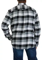 Big & Tall Long Sleeve Woven Flannel Plaid Shirt