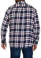 Big & Tall Long Sleeve Woven Flannel Plaid Shirt