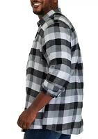 Big & Tall Long Sleeve Woven Flannel Plaid Shirt