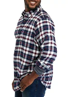 Big & Tall Long Sleeve Woven Flannel Plaid Shirt
