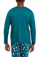 Men's Holiday Lights Solid Long Sleeve Top