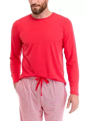 Men's Red Long Sleeve Pajama Top