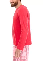 Men's Red Long Sleeve Pajama Top