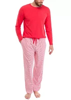 Men's Red Long Sleeve Pajama Top