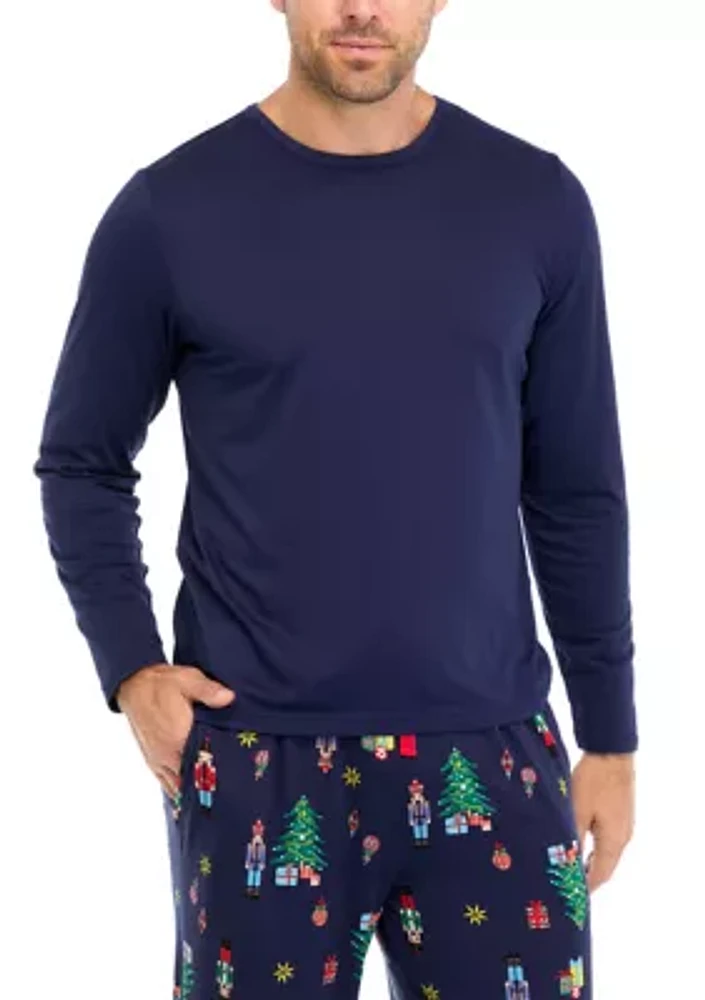 Men's Nutcracker Solid Long Sleeve Pajama Top