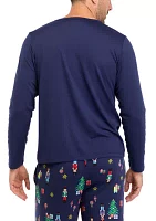 Men's Nutcracker Solid Long Sleeve Pajama Top