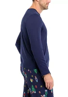 Men's Nutcracker Solid Long Sleeve Pajama Top