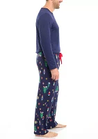 Men's Nutcracker Solid Long Sleeve Pajama Top