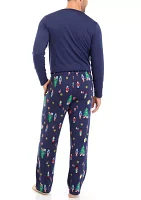 Men's Nutcracker Solid Long Sleeve Pajama Top