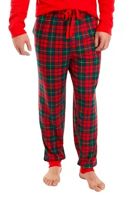 Big & Tall Vintage Red Plaid Jogger Pajama Pants