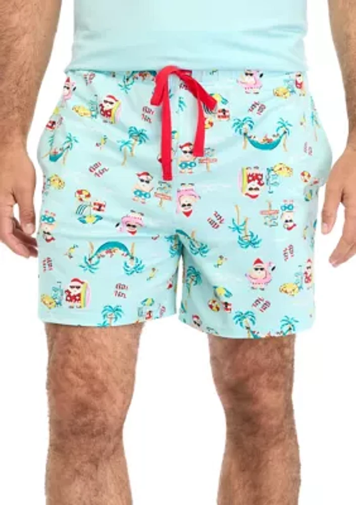 Men's Beachy Christmas Pajama Shorts