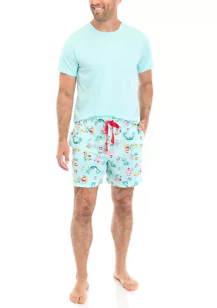 Men's Beachy Christmas Pajama Shorts