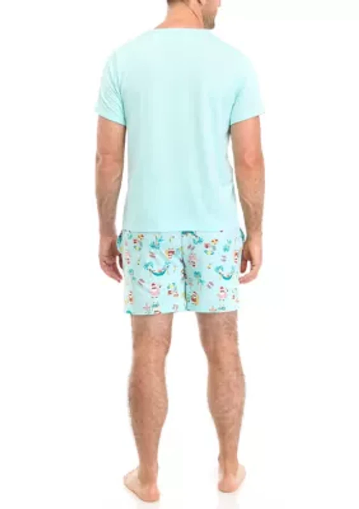 Men's Beachy Christmas Pajama Shorts