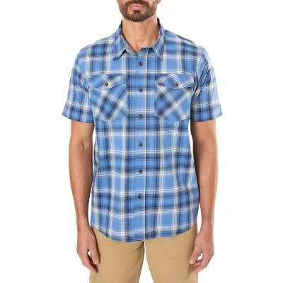 Stretch Short Sleeve Plaid 2-Pocket Shirt