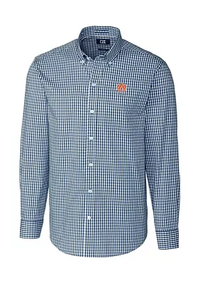 NCAA Auburn Tigers Big & Tall Stretch Gingham Long Sleeve Button Down Shirt