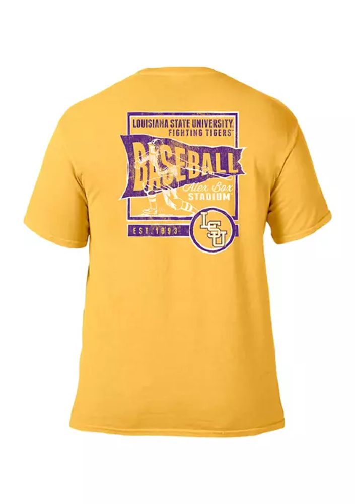 Men's White LSU Tigers Alex Box Stadium Baseball T-Shirt